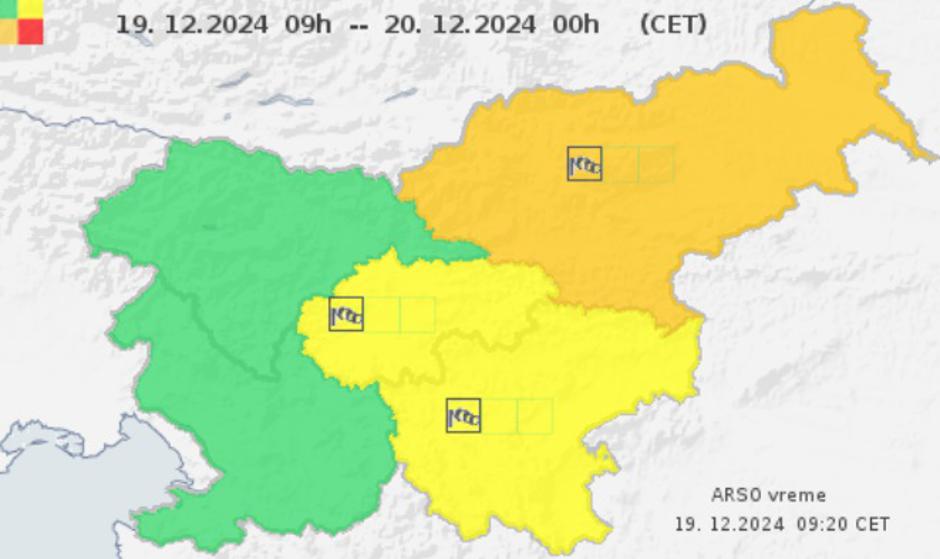 oranžno opozorilo zaradi vetra za severovzhod | Avtor: ARSO