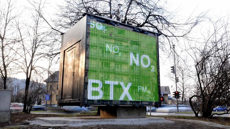 Merilna postaja za merjenje kakovosti zraka v Ljubljani. (Foto: Dejan Mijovič)