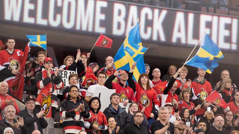 Alfredsson Ottawa Senators Detroit Red Wings liga NHL povratek publika gledalci 