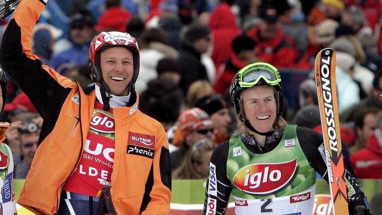 Aksel Lund Svindal (levo) in Ted Ligety (desno) pred olimpijskimi igrami nimata 