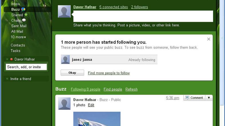 Storitev Buzz se dodaja postopoma, vsem pa bo na voljo v nekaj dneh. (Opomba: la