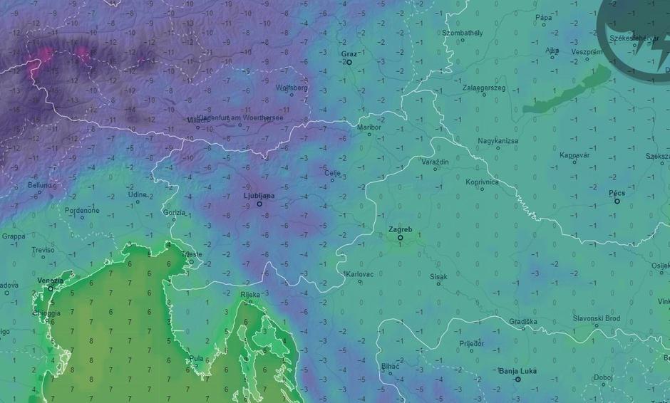 Radarska slika, četrtek 19. januar | Avtor: Neurje.si