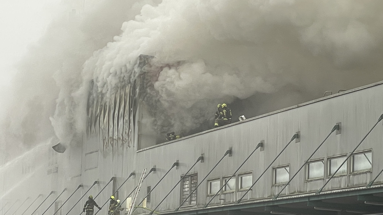 Požar skladišča Špar v BTC