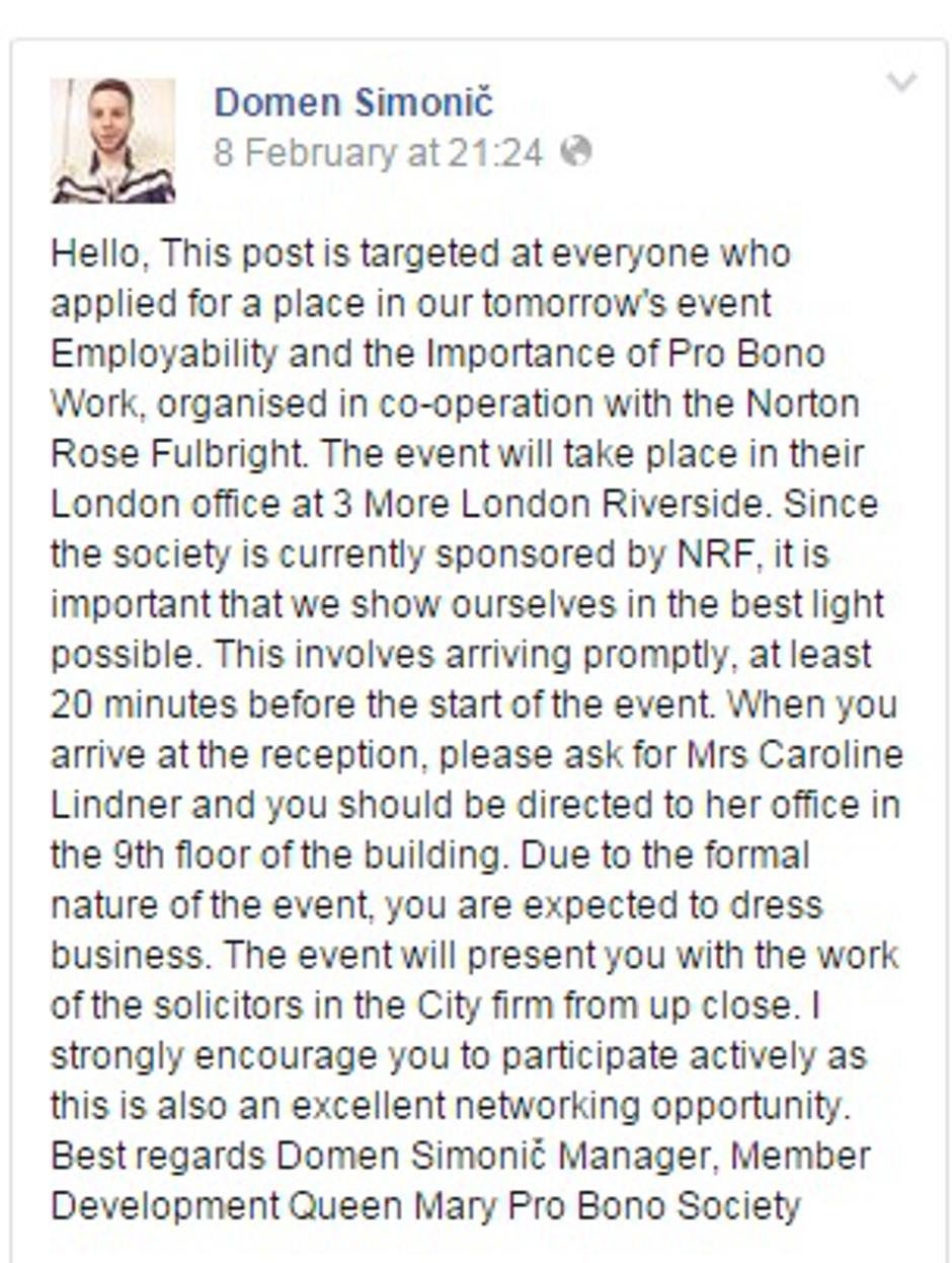 Domen Simonič objava | Avtor: Facebook