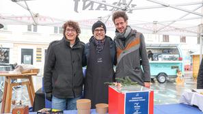 Župan Matjaž Rakovec z glavnima pomočnikoma - Rok Škrlep in Toni Cahunek