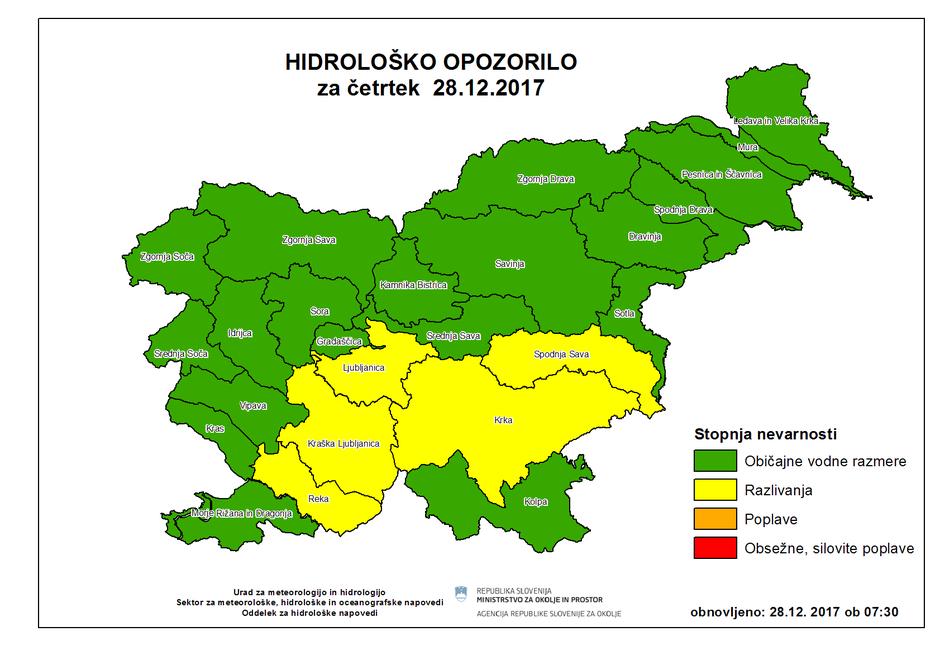 Hidrološka napoved | Avtor: Arso