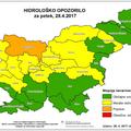 Hidrološko opozorilo 28. 4. 2017