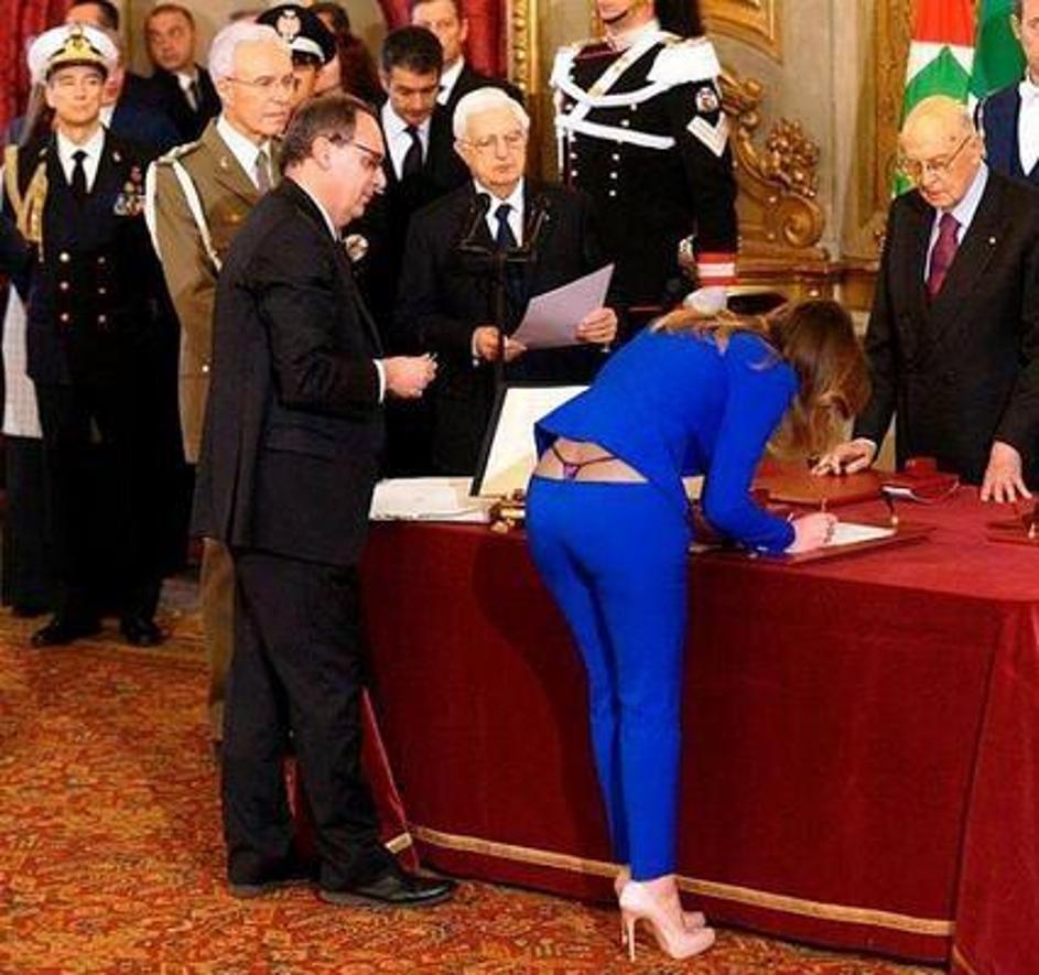 Maria Elena Boschi fotomontaža