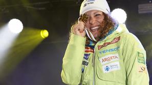 Ilka Štuhec SP St. Moritz smuk podelitev medalj 