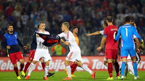 Balaj Agolli zračno plovilo dron velikoalbanska zastava stadion JNA Beograd Srbi