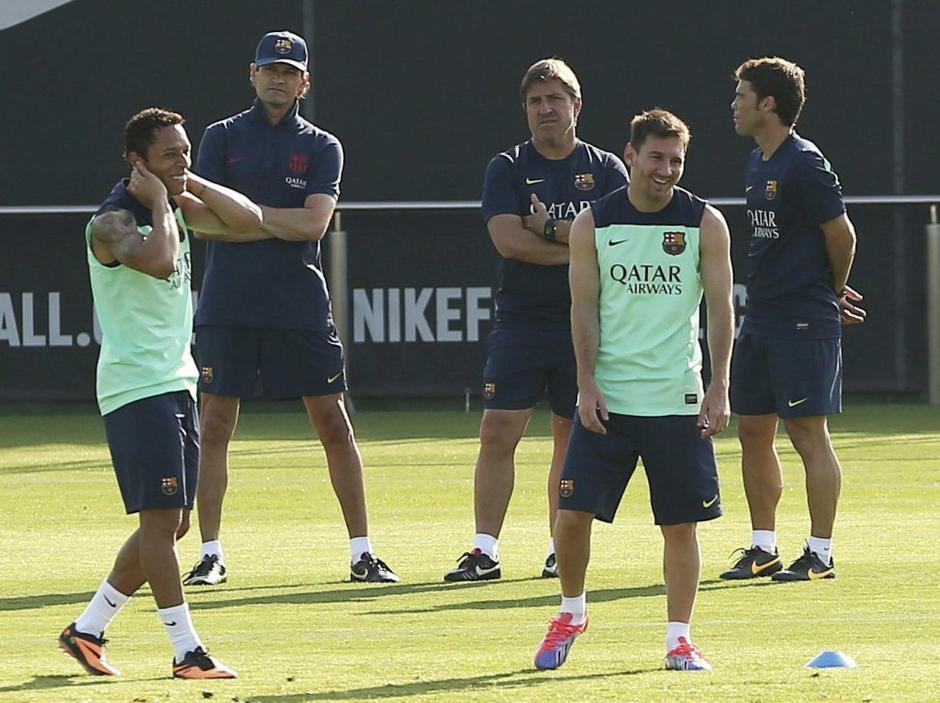Joan Francesc Ferrer Rubi Barcelona Vilanova Roura trening priprave | Avtor: EPA