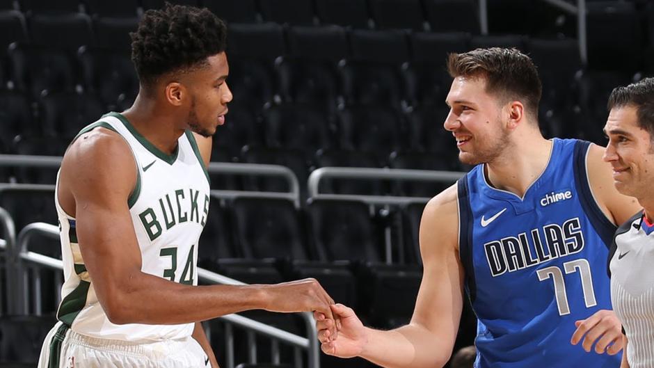 Giannis Antetokounmpo Luka Dončić Bucks Mavs | Avtor: Reševalni pas/Twitter