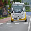 Z avtonomnim vozilom podjetja Navya smo se brez voznika zapeljali po ljubljanskem nakupovalnem središču BTC.