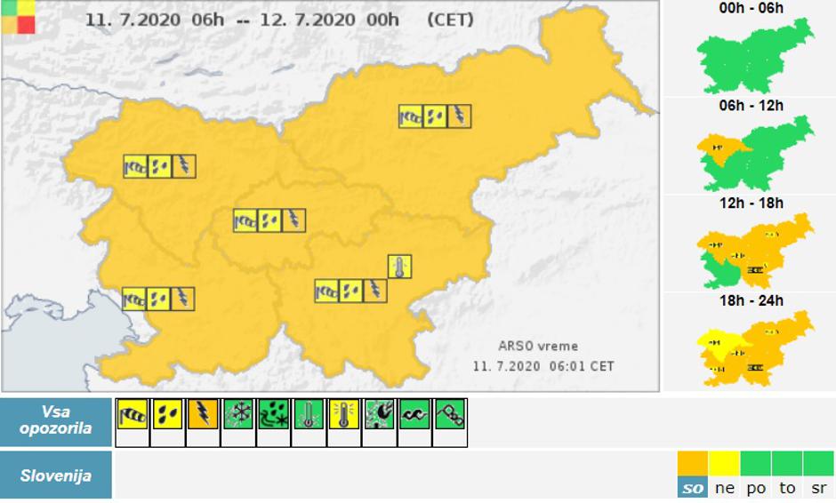 oranžni alarm | Avtor: Meteo.si