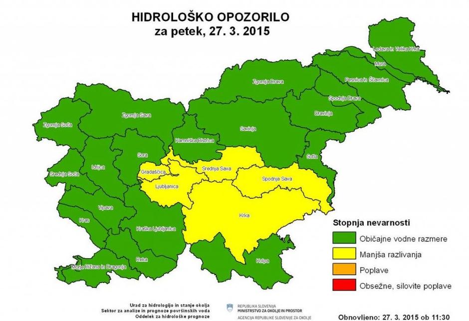 Hidrološko opozorilo  | Avtor: Arso