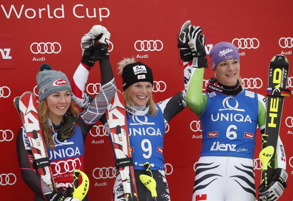 Marlies Schild Mihael Shiffrin Mari Hofl-RieschLienz slalom