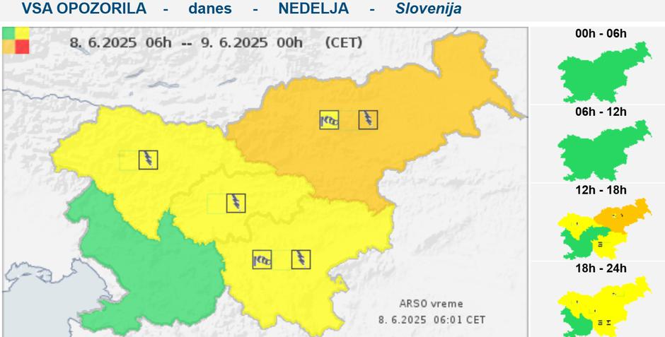 oranžno opozorilo severovzhod nevihte | Avtor: Arso