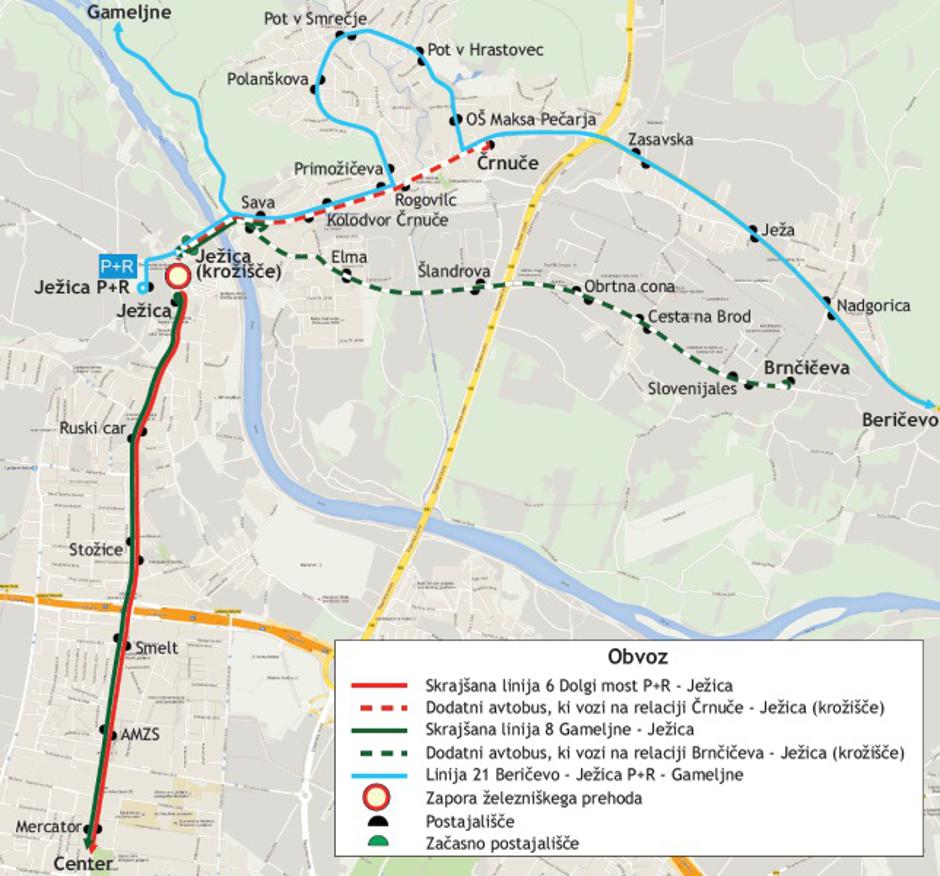 Obvoz na Dunajski cesti | Avtor: LPP