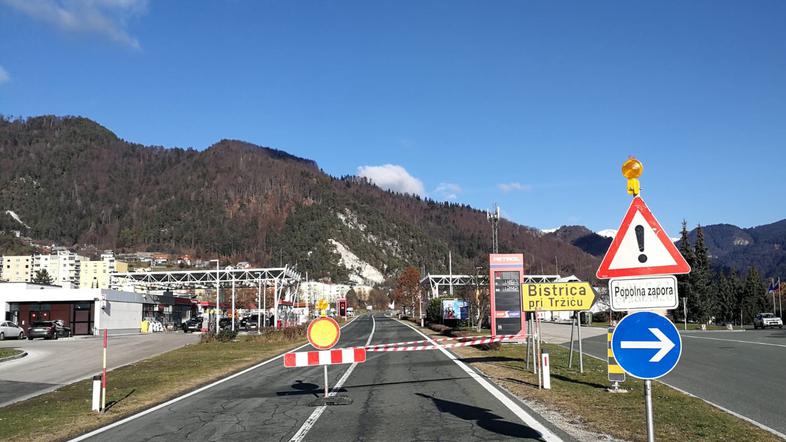 državna cesta, Bistrica pri Tržiču, zapora ceste