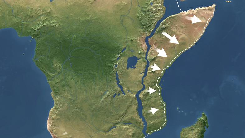 Afrika afriška plošča tektonska razpoka