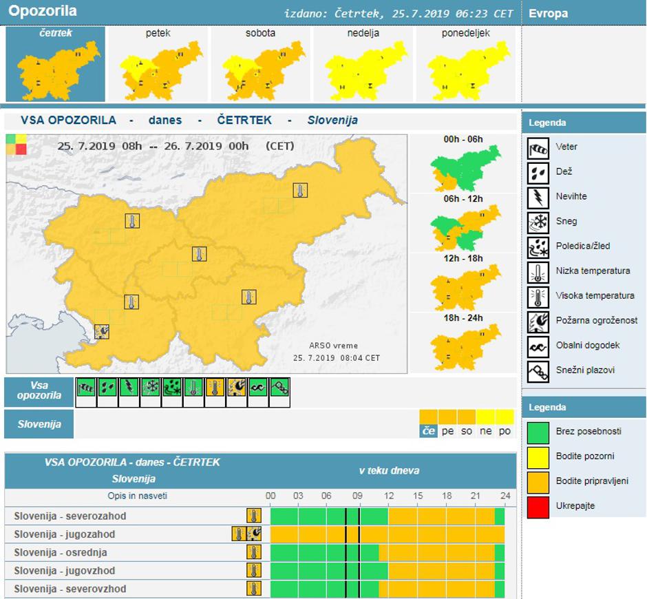 oranžni alarm | Avtor: prtscr Meteo.si