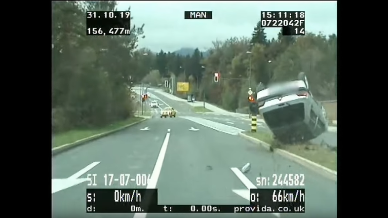 Video policije, nesreča