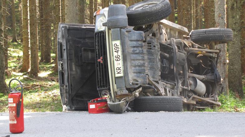 Nesreča na Pokljuki. (Foto: Iztok Golob)