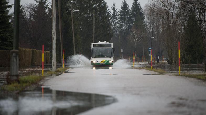 Poplavljeno območje Ljubljanskega barja.