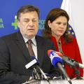 Slovenija 25.04.2012 Zoran Jankovic, Alenka Bratusek, novinarska konferenca Pozi