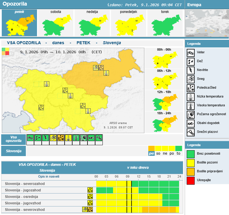 Vremensko opozorilo | Avtor: Arso 