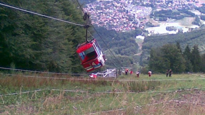 Najstnika je pošteno premetavalo, preden se je gondola ustavila.