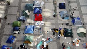 Protesti pred Ljubljansko borzo.
