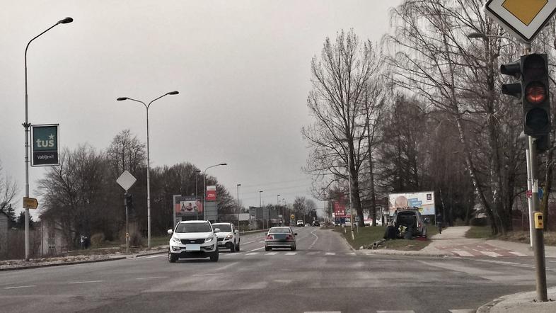 Glavno križišče na Zlatem polju v Kranju