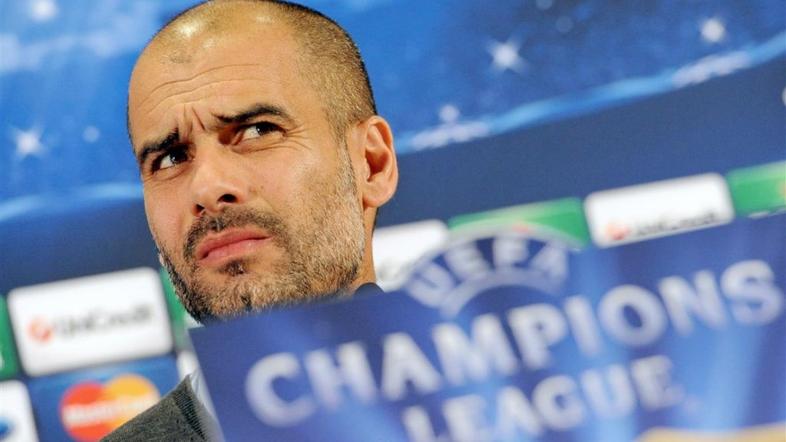 Manchester United Bayern Liga prvakov četrtfinale Guardiola namrščen pogled