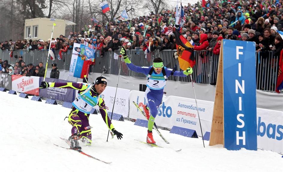 Fak Martin Fourcade tekma prvakov Champions Race biatlon Moskva