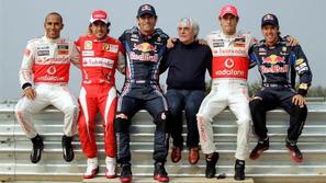 Pet kandidatov za prvaka - Hamilton, Alonso, Webber, Button in Vettel - ter gosp