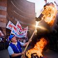Nekateri sindikati so dogodek izkoristili za protest proti politiki EU.