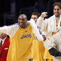 Veselje Kobeja Bryanta in Pauja Gasola ob osvojitvi prvega mesta zahodne konfere