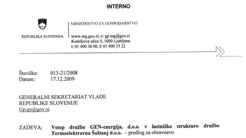 Minister za gospodarstvo Matej Lahovnik naših informacij o gradivu, ki so ga pri