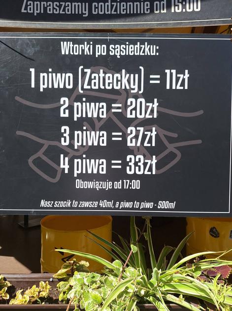 Cene, Pivo, hrana in pijača, Katovice