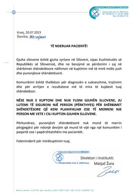 Tujci, Kranj, zdravstvo