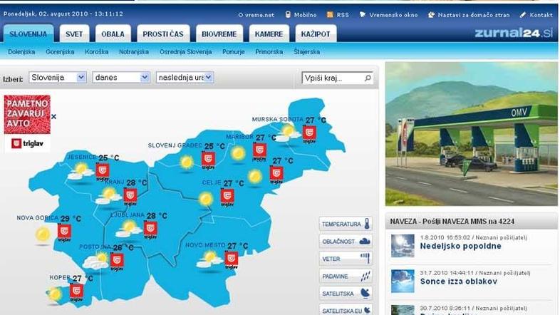 Naš vremenski portal vreme.net je leta 2008 v kategoriji medijev in informativni