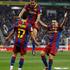 Xavi Hernandez Daniel Dani Alves Pedro Rodriguez gol zadetek veselje proslavljan