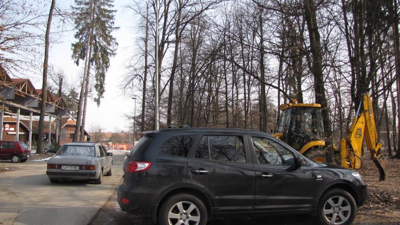 Gozdiček je že ob malo večji prireditvi v kranjskem športnem parku povsem zatrpa