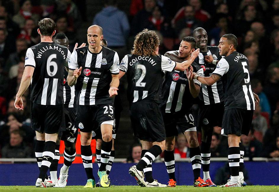 Williamson Obertan Coloccini Ben Arfa Ba Simpson Arsenal Newcastle United Premie
