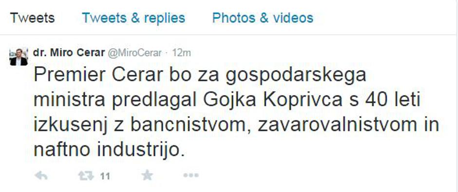 Cerar napoved | Avtor: Reševalni pas/Twitter