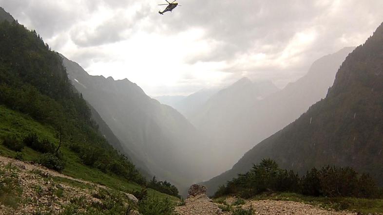 reševanje v gorah s helikopterjem