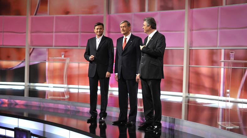 slovenija 23.10.12, Borut Pahor, Danilo Turk, Milan Zver, predsedniski kandidati