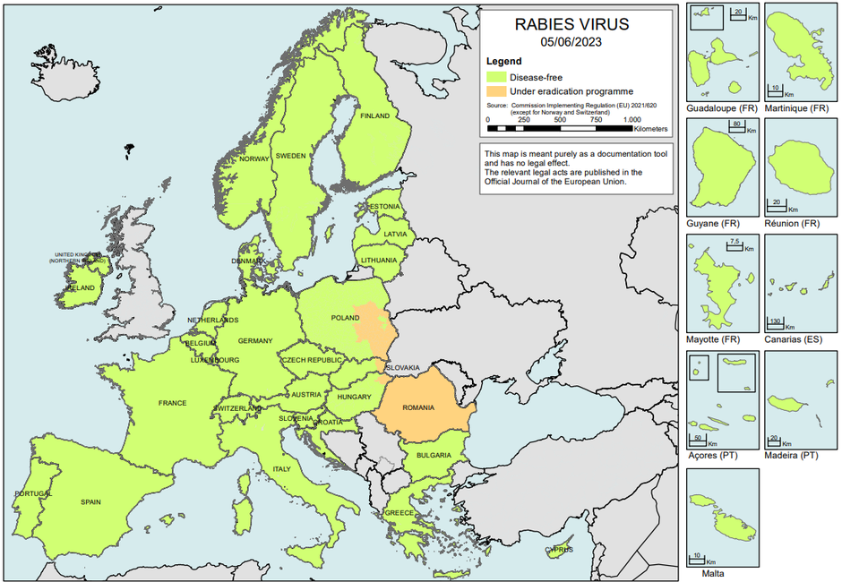 Zemljevid, pojavnost stekline | Avtor: UVHVVR