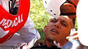 MotoGP Mugello trening 2010 zlom noge Valentino Rossi